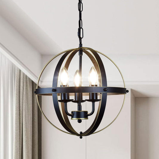 Globe Chandelier Farmhouse Hanging Lighting Ceiling Light Fixture