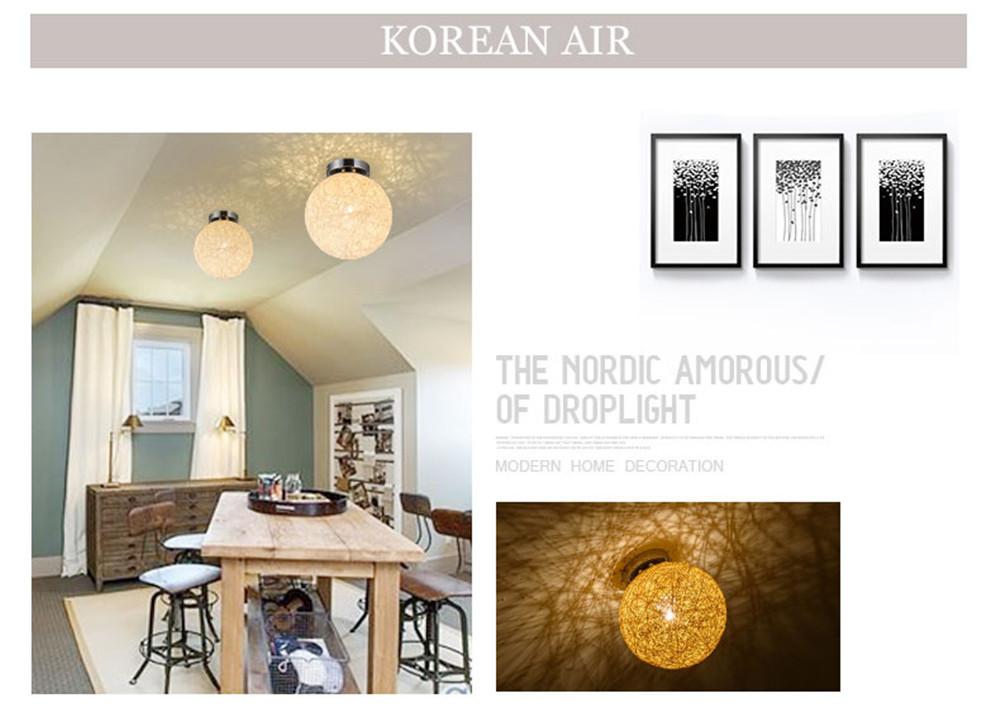 Modern Ceiling Lamp LED Indoor Light Hemp And iron Pendant 20cm Lamp The Restaurant Shops Bar Corridor Light Fixture
