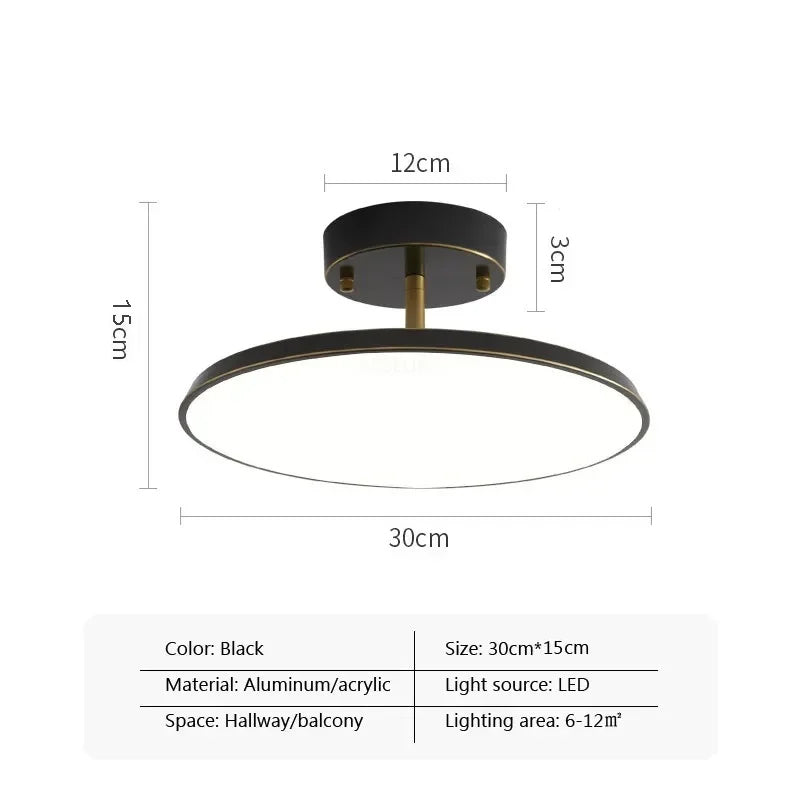 Modern LED Ceiling Light For Living Dining Room Aisle Lamp Rotatable Corridor Balcony Round Copper Light Home Decoration Fixture