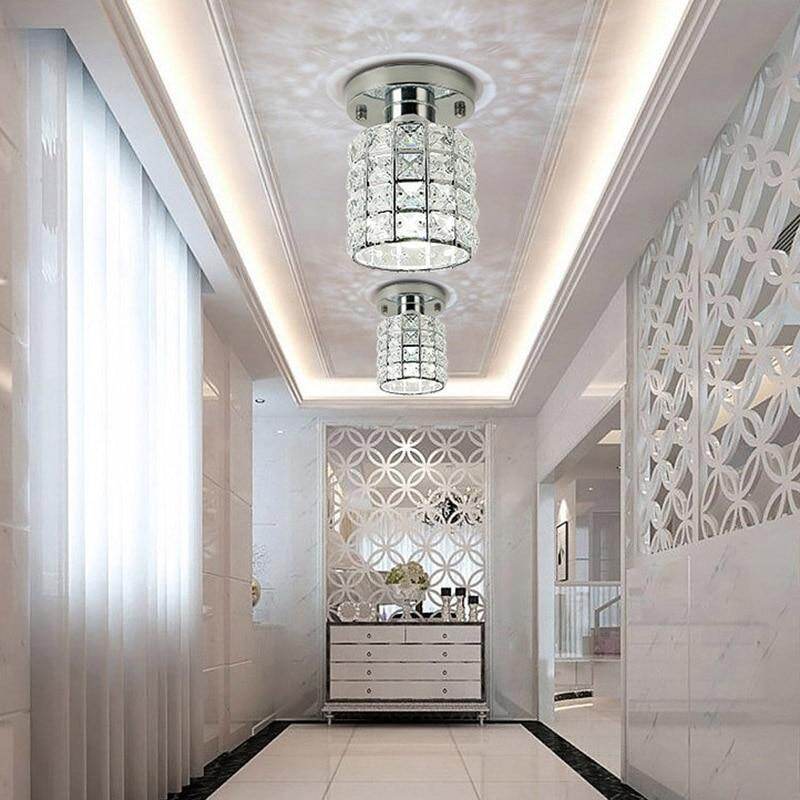 Modern Decor Crystal Flush Mount Ceiling Light Fixture Crystal Ceiling Lamp for Hallway Bar Kitchen Dining Room