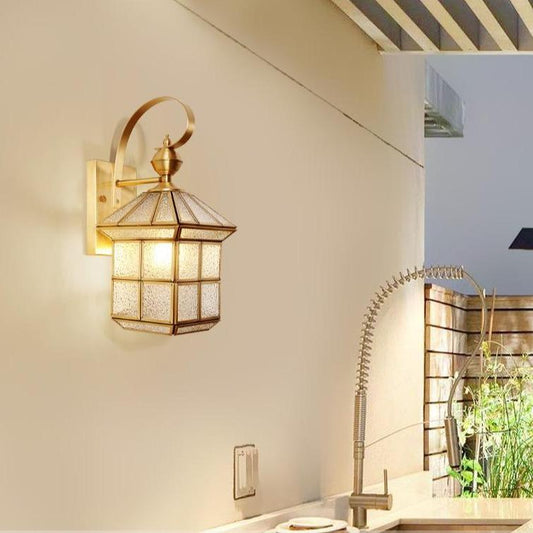 Outdoor Waterproof Wall Lamp Stair Corridor Balcony Courtyard Full Copper Wall Lamp