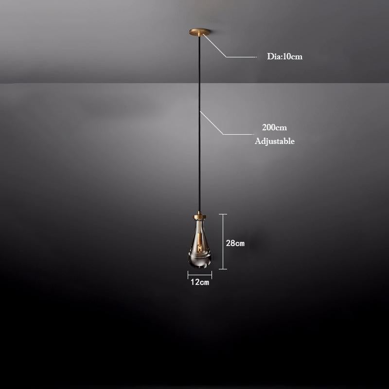 Light Luxury Full Copper Glass Creative Water Drop Chandeliers