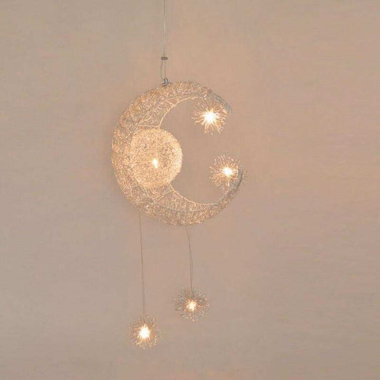 Modern Pendant Lights Kid's Room Lighting Moon Star Child Bedroom Lamps Aluminum Handing Lamp For Living Room Home Decoration