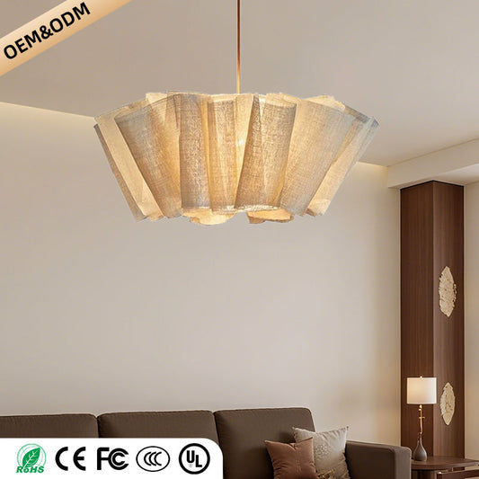 Wabi Sabi Fabric Pendant Light for Living Room