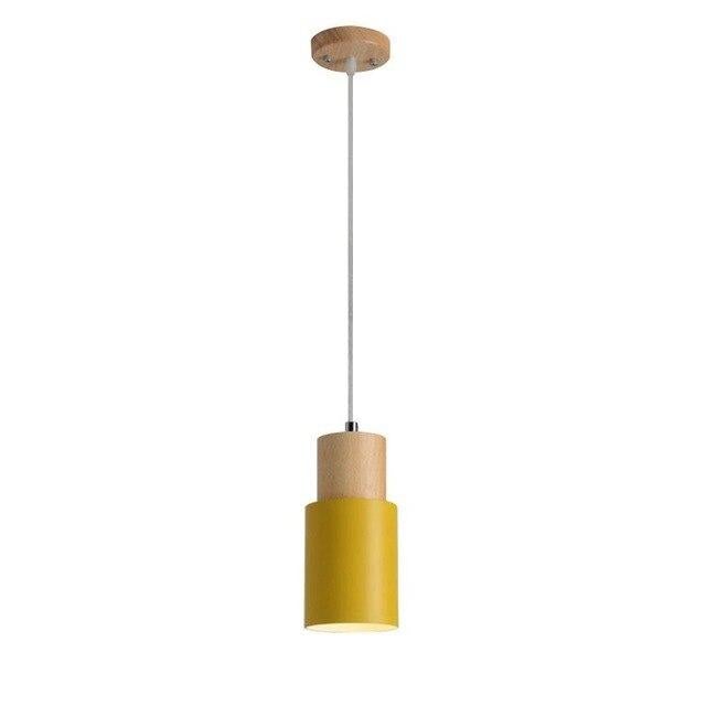 High Quality Durable Modern Wood Pendant Light Minimalist Macaron Nordic Wood Luminaire Aluminum Island Bar Hotel Home Decor