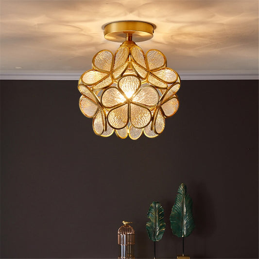 Europe Colorful Flower Glass Ceiling Lamp E26/27 LED Indoor Lamp Modern Restaurant Dining Room Bar Cafe Shop Lighting Fixture