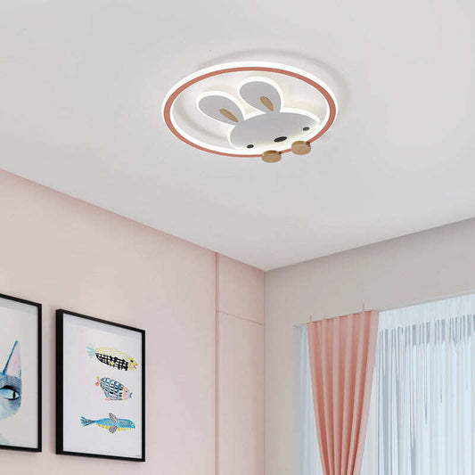 Light In The Bedroom Simple Modern Creative Cartoon Bunny Princess Room Lamp Led Ceiling Lamp
