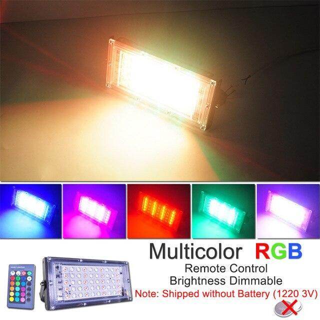 2pcs LED Flood Light 50W 100W RGB Floodlight IP65 Waterproof Outdoor Street Spot Wall Reflector Lighting Garden Spotlight