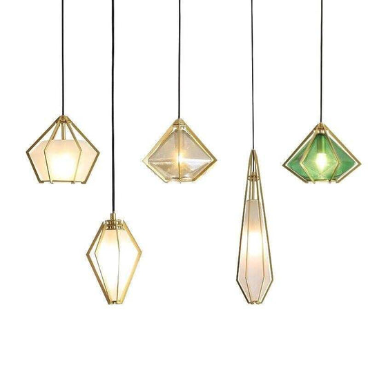 Post Modern Glass Pendant Light Hanging Nordic Living Room Walk In Closet Gold Pendant Lamp Suspension Lighting Fixture