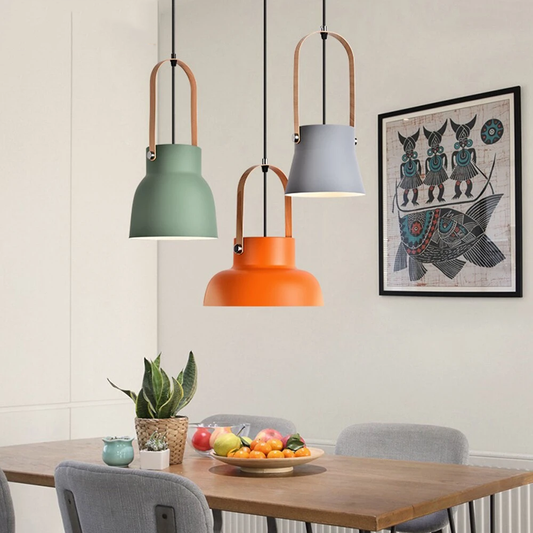 Nordic Chandelier Minimalist Lamps Modern Restaurant Living Room Bedroom Bar Home Lighting Single-head Pendant Colorful Decor