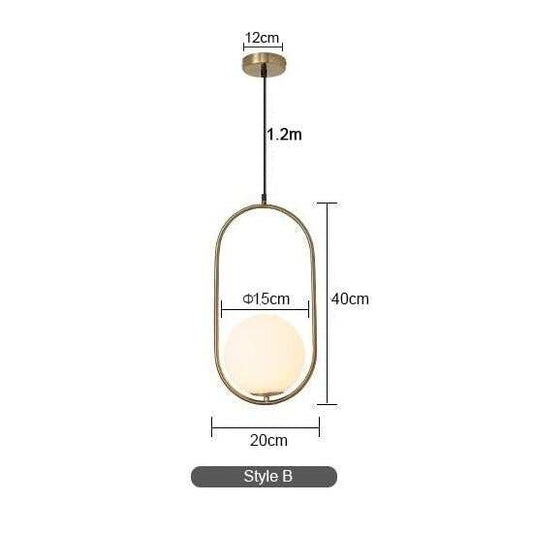 Modern LED Round Glass Ball Pendant Lights Iron E14 Pendant Lamps Hanging Light Fixture for Living Room Bedroom Dining Room