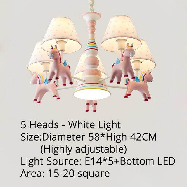 Chandelier Children's Room Lamp Boy And Girl Baby Bedroom Chandelier Nordic Pastoral Cartoon Creative Pegasus Lamps