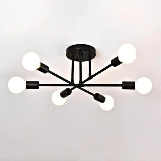 6/8 Head LED Industrial Iron Ceiling Light Living Room Lighting Nordic 220V E27 LED Lamp