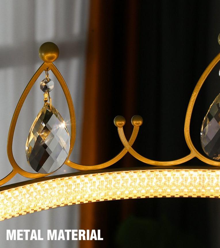 Chandelier Crown Luxury Living Room Bedroom Crystal Lamp