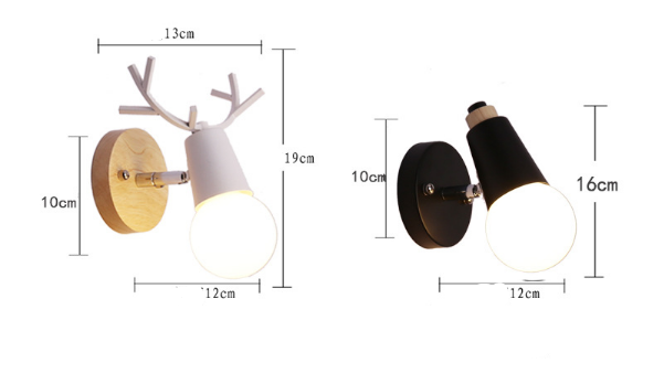 Moose Wall Light Creative Coffee Restaurant Cake Shop Cosy Flower Shop Bedroom Bedside Deer Wall Lights