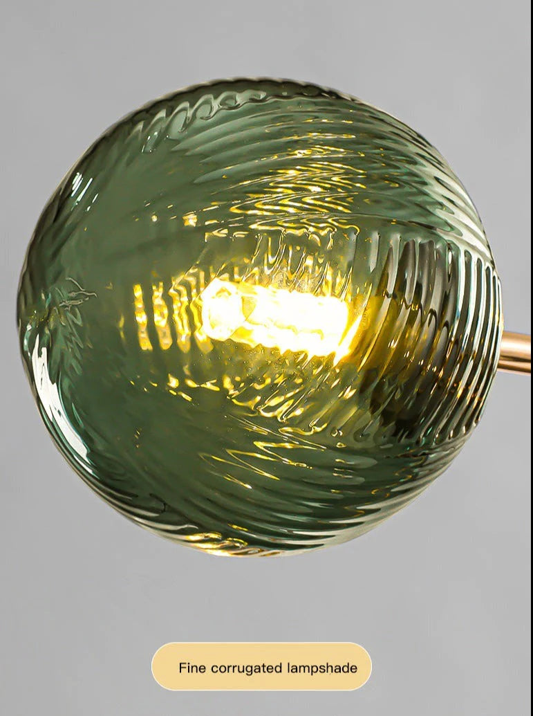 New Nordic LED Chandelier for Living Room Dining Bedroom Kitchen Ceiling Pendant Lights Multicolor Glass Lampshade Fixtures