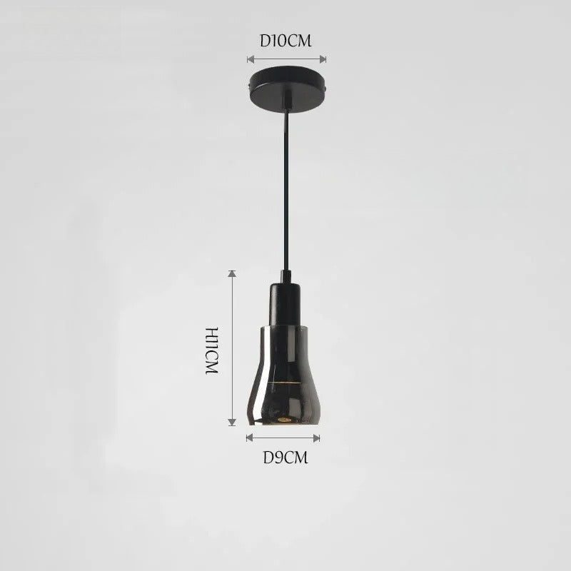 LED Chandelier Modern Minimalist Smoke Gray Glass Restaurant Bar Bedroom Bedside Single Head Pendant Lamp Indoor Lighting