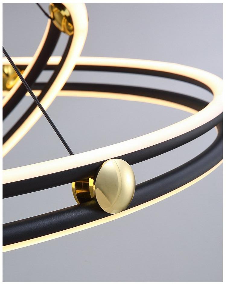 Simple Living Room Chandelier Aluminum Annular Ring