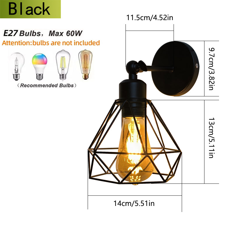Black Modern Swing Arm Wall Lamp E27 Bulb Base, Suitable for Living Room Bedroom Bedside Lamp