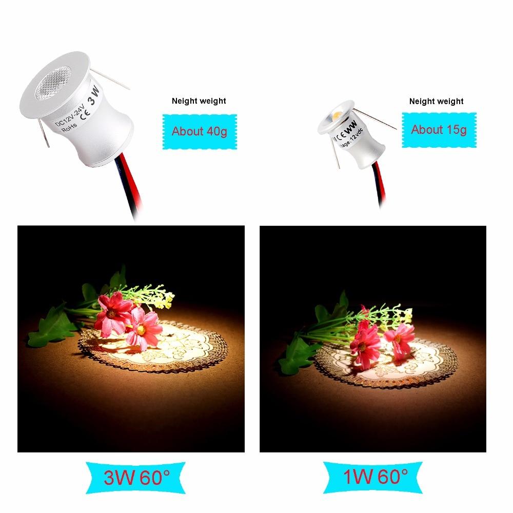 Led Spotlight Cabinet Mini Spot Light IP65 Waterproof 1W 3W Recessed Down Light Cold Warm White Cupboard Showcase use Q