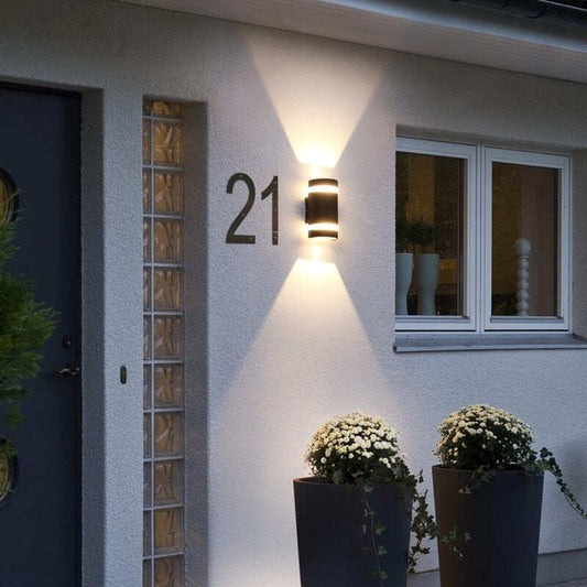 Modern LED Wall Light Outdoor IP65 Waterproof Aluminum Black Wall Lamps Porch Garden Lamp 6W 12W 110V 220V Sconce Luminaire