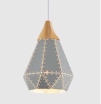 Creative Nordic postmodern minimalist cafe restaurant bar personality wrought iron hollow solid wood chandelier single head