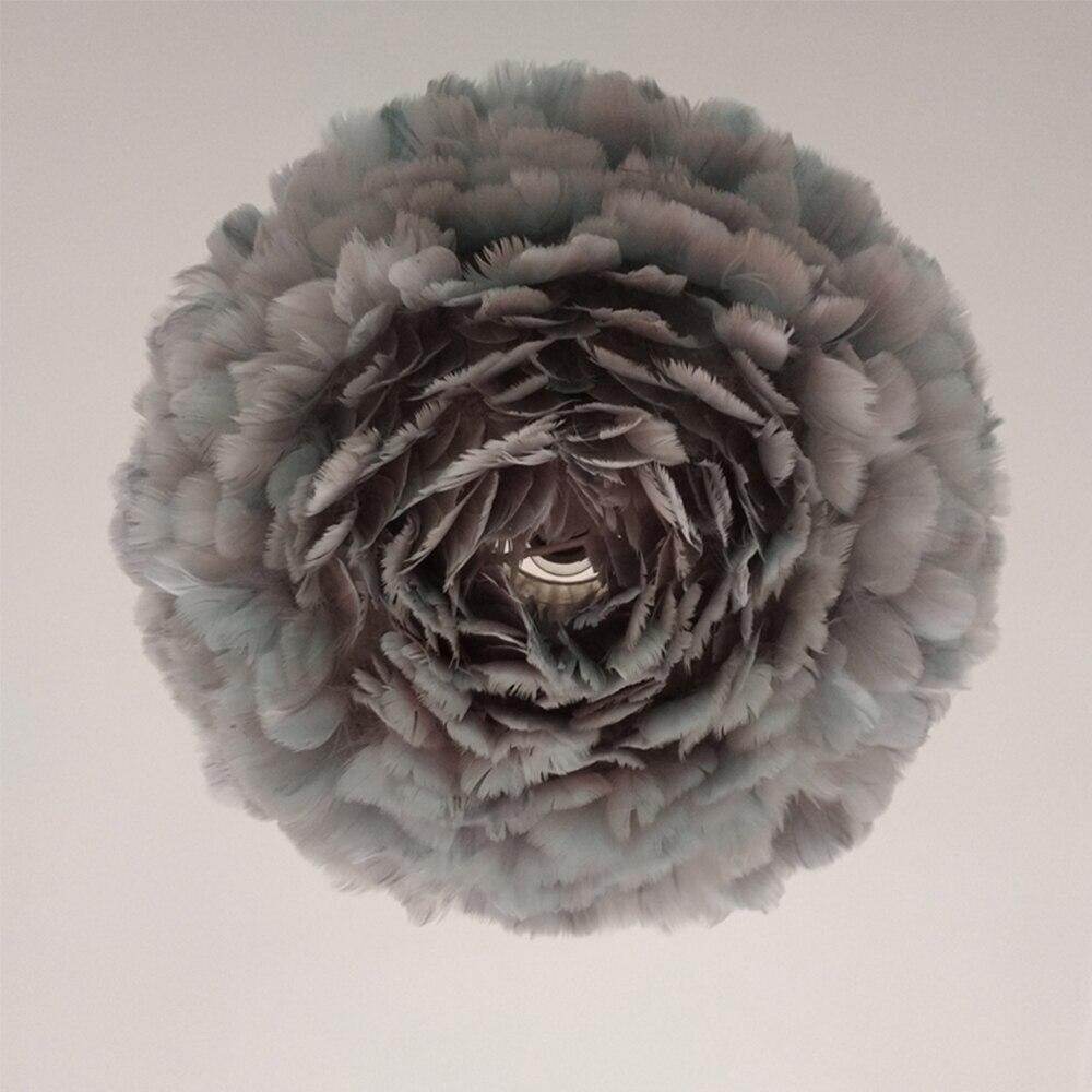 Modern Feather Pendant Lights White Nature Goose Romantic E27 Led Pendant Lamps For Home Lighting Restaurant Bedroom Living Room