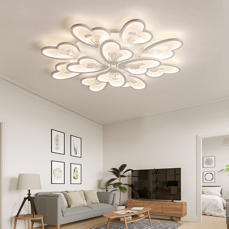 New Modern LED Ceiling Lights Flower Shape With Remote Control/ APP For Living/Dining/Bed Room Kitchen Home Decoration Luxury