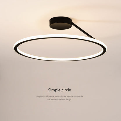 Modern Simple Circle Led Ceiling Chandelier Round Ring Aluminium Dimmable Bedroom Lamp Lighting
