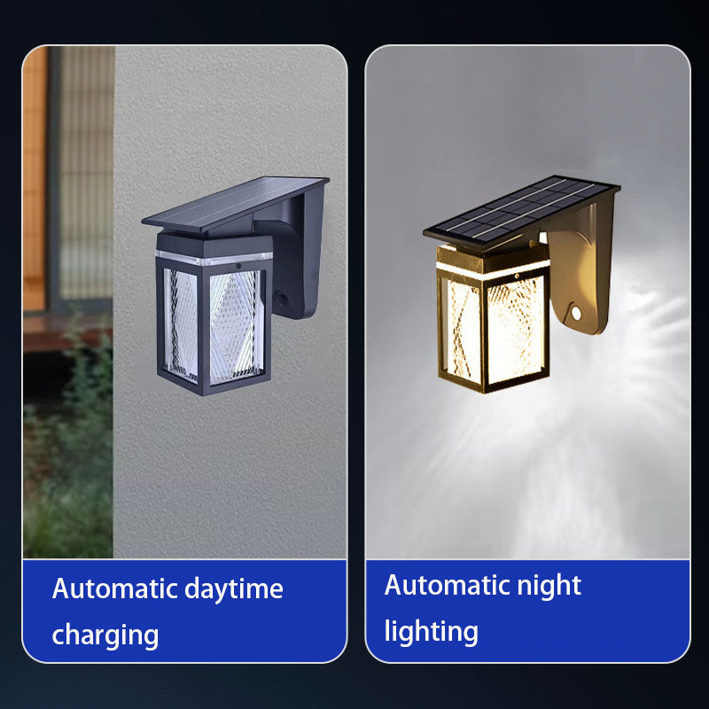 Solar Wall Lights Outdoor Waterproof IP54 3 Color LED Lantern Safety Light for Patio Garden Deck Porch Barn Garage