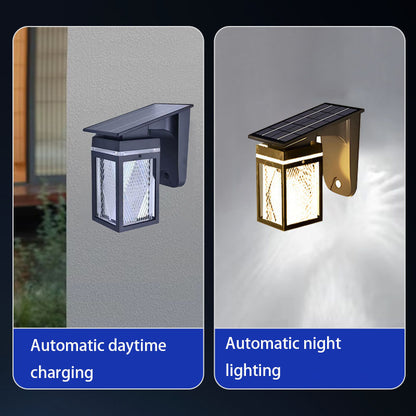 Solar Wall Lights Outdoor Waterproof IP54 3 Color LED Lantern Safety Light for Patio Garden Deck Porch Barn Garage