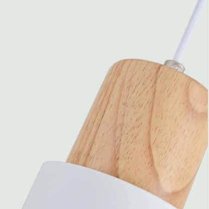 Nordic Simple Wood Pendant Lights LED Hanging Colorful Aluminum Lighting