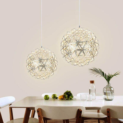 Firework Ball Pendant Lighting Fixtures Chrome/Gold Stainless Steel Lustre Led Nordic Lamp Lobby Hotel Living Room Cafe Hanglamp