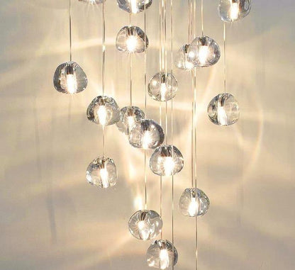 Glass LED Pendant Stair Lights Living Room Cafe Bedroom Lighting Lampara Colgante Cocina Fixtures Nordic Loft Hanging Lamp