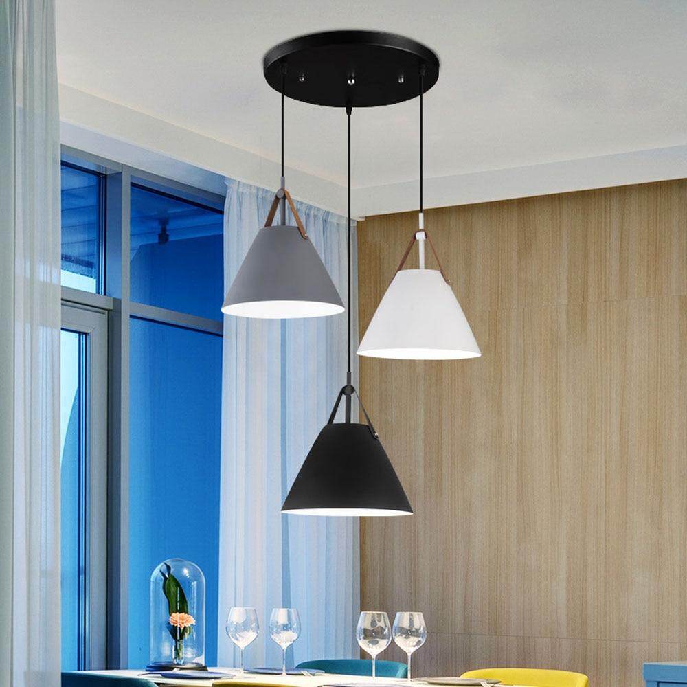 Nordic Restaurant Pendant Lights LED Handlamp Indoor Dinning Room Lamp Home Lighting Single-Three Heads Lamparas E27 AC110-220V