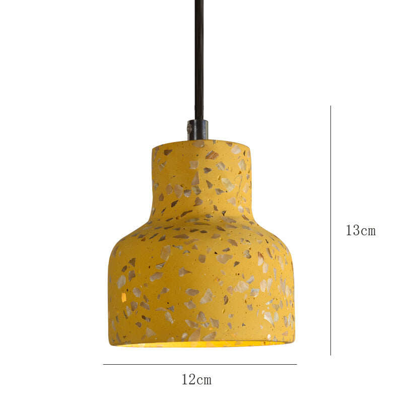 Semi-transparent Cement Chandelier Creative Personality Bedside Dining Room Terrazzo Color LED Bar Personality Chandelier