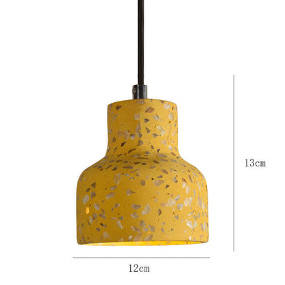 Semi-transparent Cement Chandelier Creative Personality Bedside Dining Room Terrazzo Color LED Bar Personality Chandelier