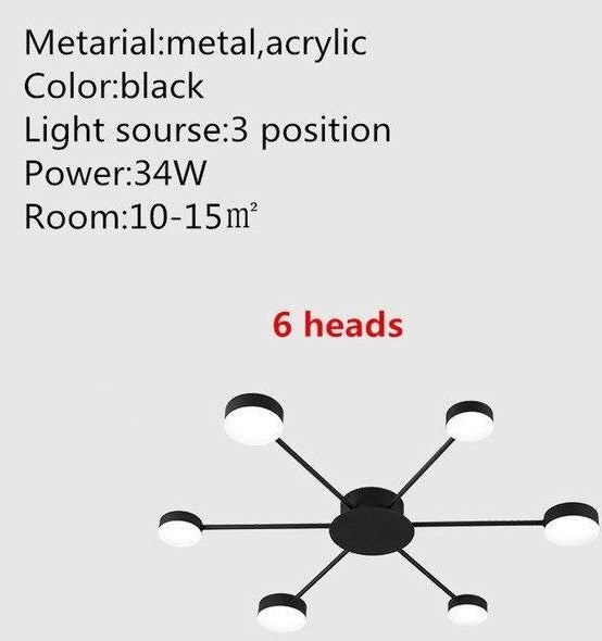 Europe Ceiling Lamp Contracted Modern 16 heads LED Gold Indoor Light Restaurant Living Room Bedroom Decoration Lighting Fixture
