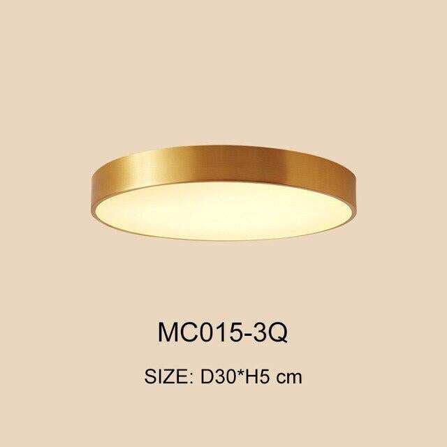 Nordic Copper LED Ceiling Lights Round Square Gold Ceiling Fixture For Kitchen Living room Kids Bedroom Home Hall Corridor Light