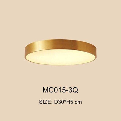 Nordic Copper LED Ceiling Lights Round Square Gold Ceiling Fixture For Kitchen Living room Kids Bedroom Home Hall Corridor Light