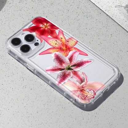 Pink Flower Phone Case For iPhone 17 Case For iPhone 11 13 14 12 15 16 Pro 17 Pro Max 17 Air 16E XR  Soft Clear Cover