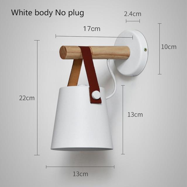 Nordic Wood Wall Lights Bedroom Beside LED Lights Black & White Modern E27 Wall Lamps LED Restaurant Bar Lighting E27 ZBD0016
