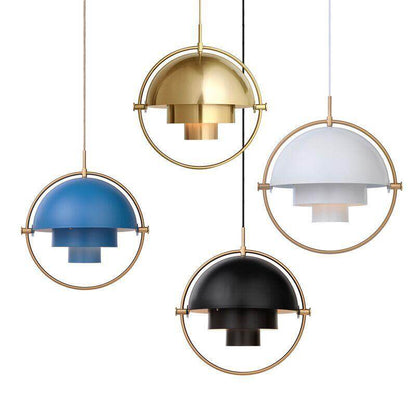 Modern Design Simple Semicircle Copper Color Rotatable Pendant Lights Cafe Restaurant Study Living Room Decoration Pendant Lamps