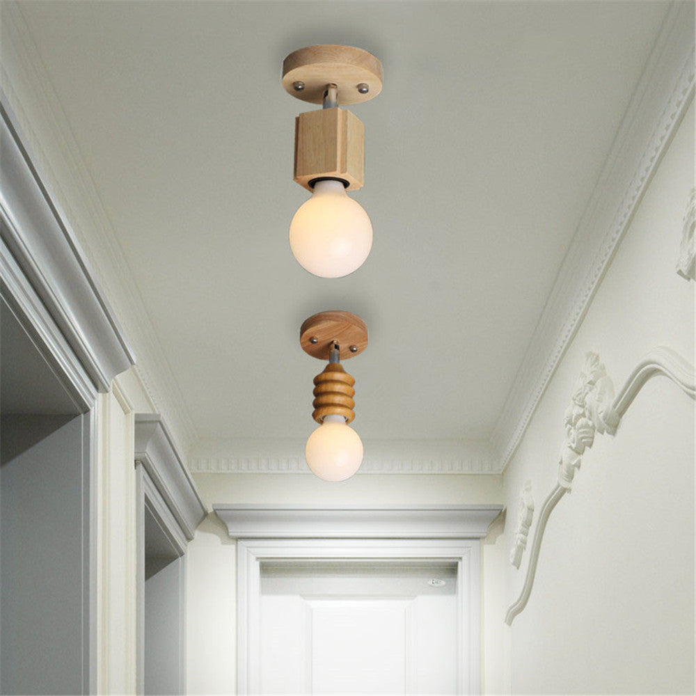 Nordic Ceiling Lamp LED Indoor Light Wood Pendant The Modern Restaurant Shop Bar Living Dining Room Corridor Lighting Fixture