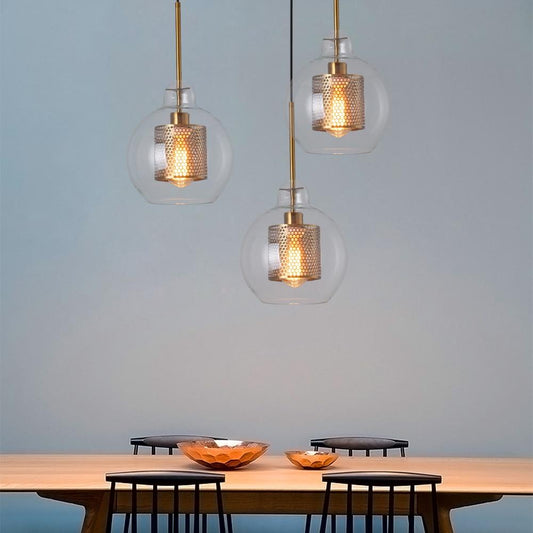 Loft Modern Pendant Light Glass Ball Hanging Lamp Kitchen Light Fixture Dining Hanglamp  Living Room Luminaire