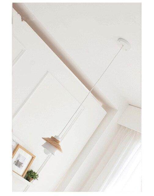 Modern Pendant Lamp Light, Natural Simple Wooden Pendant Light Lighting Fixture For Loft Cafe Bar Living Room Luminaire