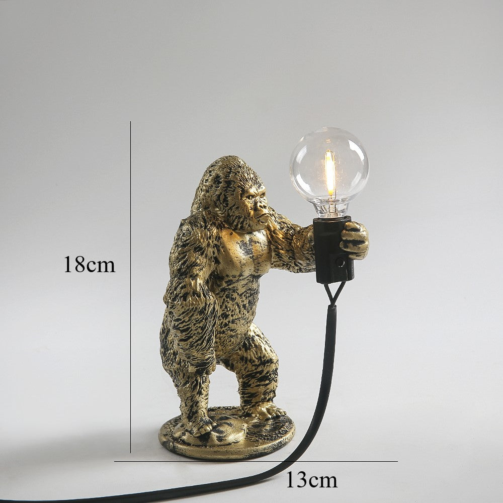 King Kong Gorilla Animal Table Lamp Indoor Resin Decoration Small Night Lamp Creative Crafts Gorilla Table Decor Lamp