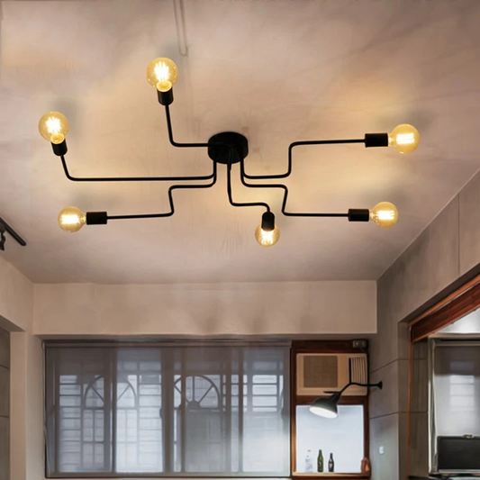 Modern Europe Creative Simple Iron Industrial Ceiling Lamp LED E27 Ceiling Light For Bedroom Living Room Kitchen Study Hotel Bar