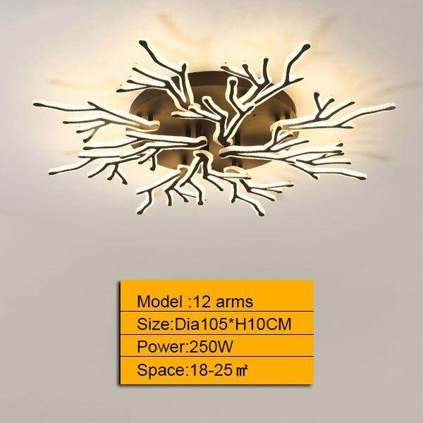 NEW Modern 3/6/9/12/15Arms Black Pendant Lights For Living Room Dining Room Acrylic Aluminum Body LED Pendant Lamp Fixtures