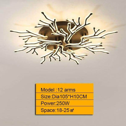 NEW Modern 3/6/9/12/15Arms Black Pendant Lights For Living Room Dining Room Acrylic Aluminum Body LED Pendant Lamp Fixtures